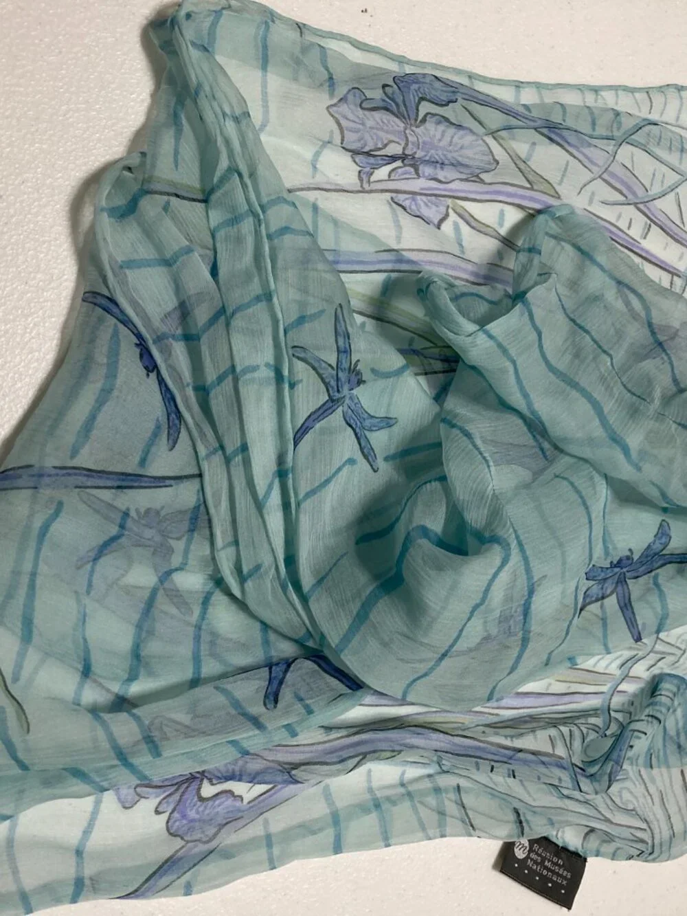 Reunion des Musees Nationeaux Silk Irises Shawl Wrap Scarf French Art 61